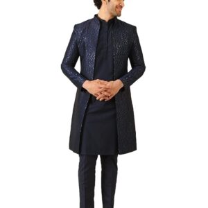 Men's Kurta Indo-Western Sherwani Trouser Set